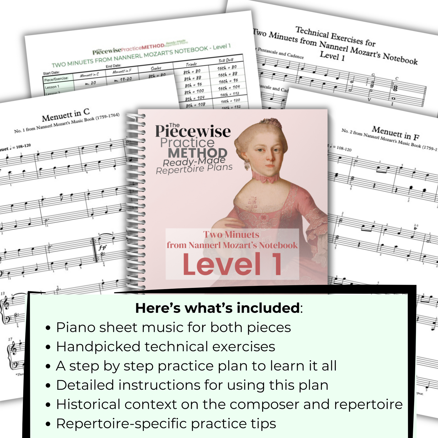 Two Minuets from Nannerl Mozart's Notebook - Level 1