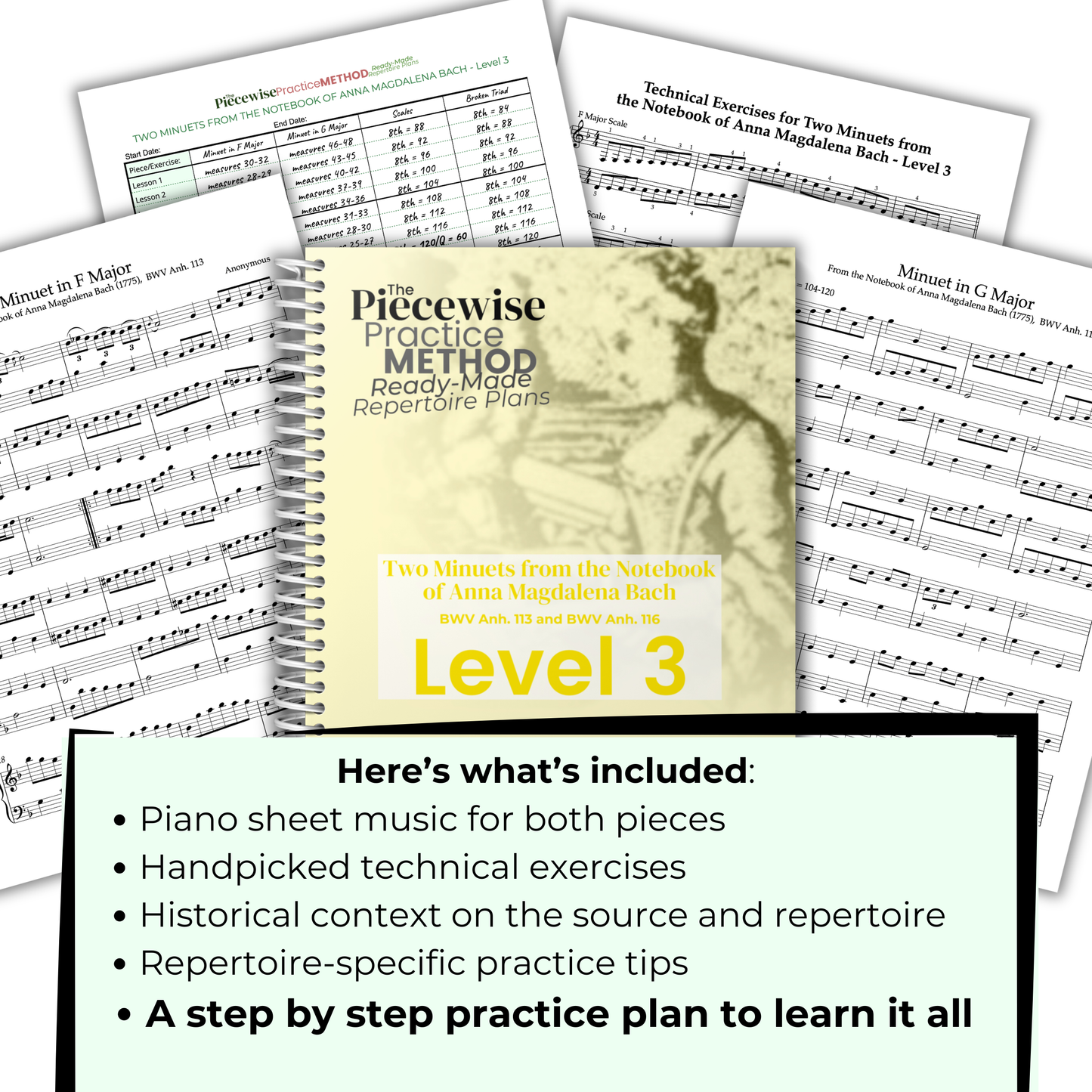 Two Minuets from the Notebook of Anna Magdalena Bach - Level 3